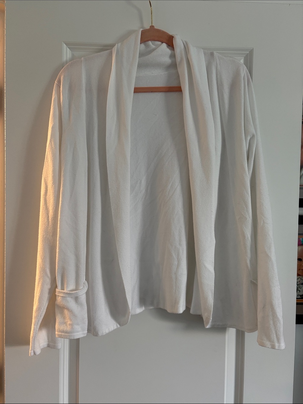 White Open Front Lightweight Cardigan